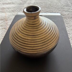 Round Striped Ceramic Vase